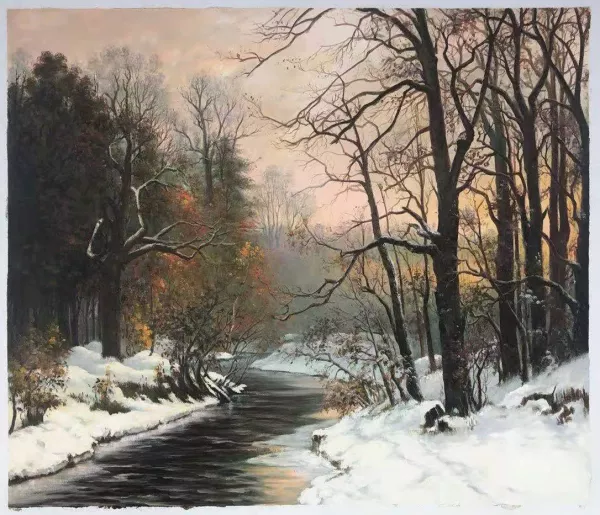 A Winter River Landscape