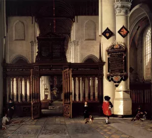 Interior of the Nieuwe Kerk, Delft, with the Memorial Tablet of Adriaen Teding van Berkhout