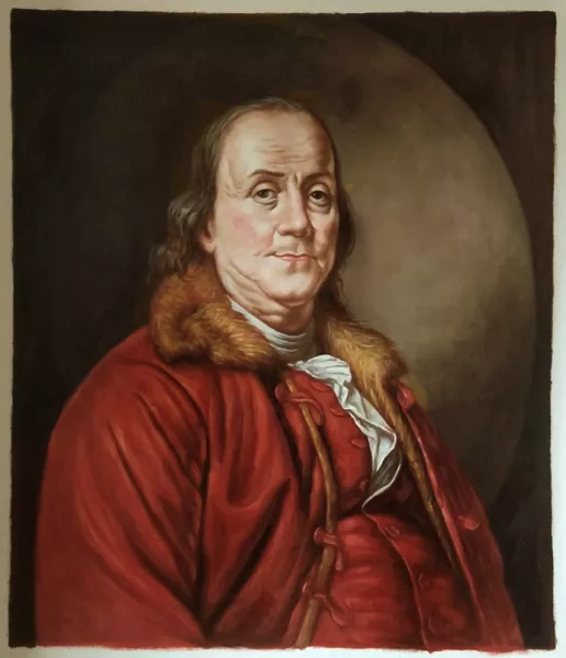 ALT Reproduction All Products tab Portrait of Benjamin Franklin Oil Painting Reproduction